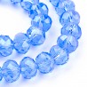 20 perles boulier en verre facettée bleu royal 6x4mm
