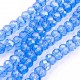 20 perles boulier en verre facettée bleu royal 6x4mm