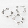 10 perles intercalaires carré métal argenté 16x14mm