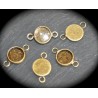 6 connecteurs LAITON support pendentif bronze rond 12mm