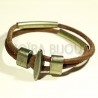 1fermoir crochet  plat fermoir T bronze pour cuir rond