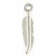 20 breloques plumes metal argente 21x4,5mm
