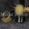 2 supports bague double plateau dentelle bronze 18mm