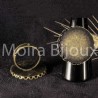 2 supports bague rond cabochon dentelles laiton 25mm