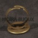 2 supports de bague plateau  ronde a cabochon bronze 18mm