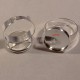 2 support bagues laiton argent clair réglable 14mm