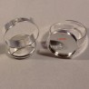 2 support bagues laiton argent clair réglable 14mm