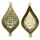 4 connecteurs goutte bronze filigrane 47,5x24mm