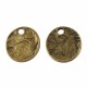 10  sequins rond bronze froissés  13mm