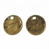 10  sequins rond bronze froissés  13mm