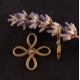 10 connecteurs fleur bronze réversible ethnique 18x18x2mm