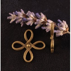 10 connecteurs fleur bronze réversible ethnique 18x18x2mm
