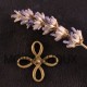 10 connecteurs fleur bronze réversible ethnique 18x18x2mm