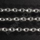 X 1mètre chaîne 104Y maillon ovale strié argenté clair 3x2mm