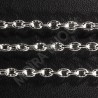 X 1mètre chaîne 104Y maillon ovale strié argenté clair 3x2mm