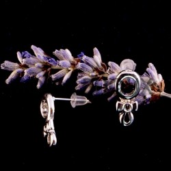 2 boucles d'oreille puce noeud papillon acier   16x7mm