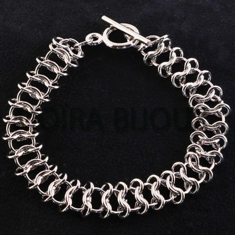 1support bracelet maillon infini  argente toggle  long 19.5cm
