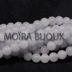 20 perles pierre  jade naturelle  ronde bleu amazonite clair 6mm