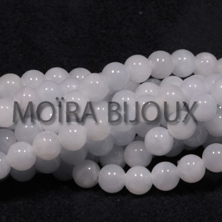 20 perles pierre  jade naturelle  ronde bleu amazonite clair 6mm