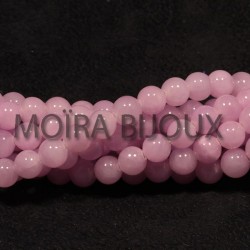 10 perles pierre  jade naturelle ronde lilas pâle 6mm