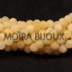 20 perles pierre jade ronde coquille d'oeuf 6mm