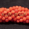 20 perles pierre jade ronde orange sanguine  6mm