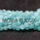 20 perles pierre jade ronde bleu ciel 6mm
