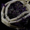 10 perles tubes en nacre naturelles reflet irisées 14x4mm