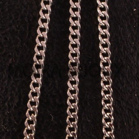 1 Mètre chaine acier inoxydable K001 maillon plat 2.2mm