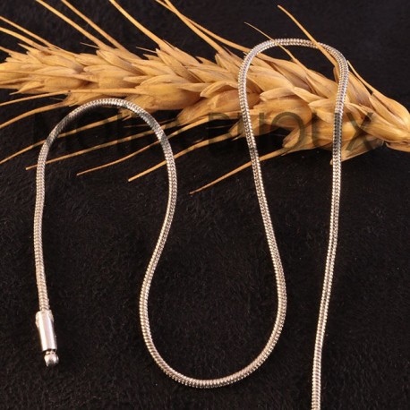 1mètre chaine laiton "maille serpent " soudée argenté 1mm