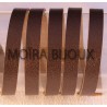 1 M cuir plat lisse  vachette chocolat 8mm largeur