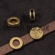 perles passante ronde  bronze triskel  x5 pour cuir 13x5mm