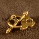 5 fermoirs toggle fleur ronds bronze 18mm