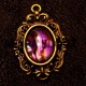 1 cabochon nacre abalone rose violine dimension 14x10mm