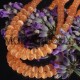 20 perles oeil de  chat rondes orange 4mm