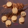 5 sequins rond émaillés crème  laiton 12mm