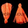 10 pompons breloque coton  orange fluo   25x5mm