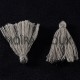 10 pompons breloque coton couleur gris  25x5mm