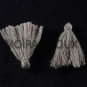 10 pompons breloque coton couleur gris  25x5mm