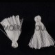 10 pompons breloque coton couleur blanc pur 25x5mm