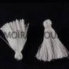 10 pompons breloque coton couleur blanc pur 25x5mm