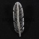 2 plumes perles passante métal argenté pour cuir 48x14.5mm