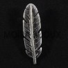 2 plumes perles passante métal argenté pour cuir 48x14.5mm