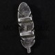 2 plumes perles passante métal argenté pour cuir 48x14.5mm