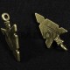 6 breloques pointe de  flèche ethnique bronze  30x15mm