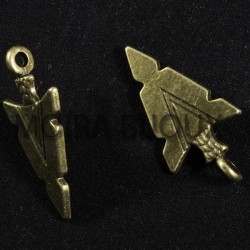 6 breloques pointe de  flèche ethnique bronze  30x15mm
