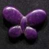 2 perles breloque  papillon howlite violet  diamètre 30x25mm