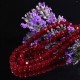 10 perles jade rondelles  facette rouge grenat  6x4mm
