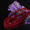 10 perles jade rondelles  facette rouge grenat  6x4mm