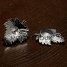 1 paire  boucle d'oreille clou plaqué argent feuille23x20mm
